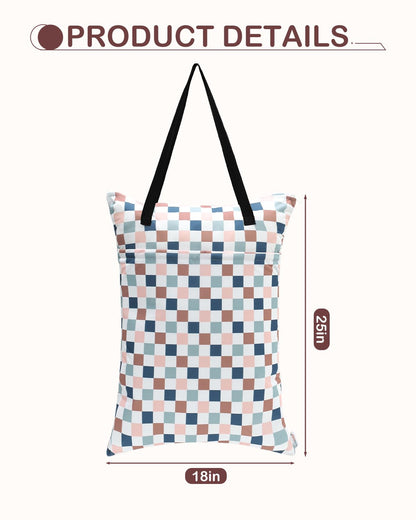 ALVABABY 2 Pack Large Wet Dry Bag Waterproof Hanging Cloth Diaper with Double Zippered Pockets 25x18 inches 2HL02