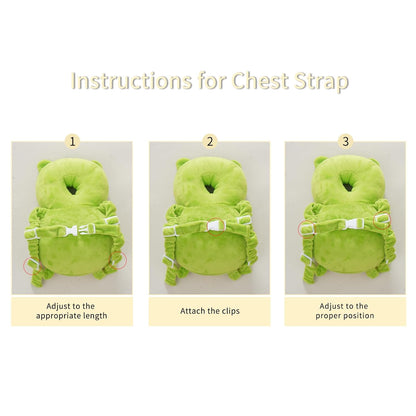 Baby Head Protector Backpack, Toddler Toddler Head Protector, Toddler Head Protector Padded Backpack Elasticated Carrier Wear (Frog)
