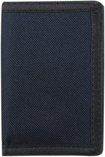 NEICY RFID Blocking Canvas Wallet for Men and Women - Camo Trifold Outdoor Sports Wallets with Magic Sticker for Teen Kids (Black)