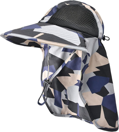 Sun Hat for Men Women with Neck Flap,UPF 50+ UV Protective Hiking Fishing Hats,Wide Brim Sun Hat for Women&Men