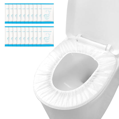 50 Pack Disposable Toilet Seat Cover Waterproof Non-Woven Fabric, Disposable Toilet Seat Covers for Travel, Disposable Seat Covers for Outing Hotel Hospital Public Toilet (Individual Package)