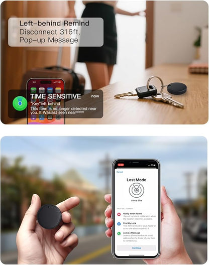 2025 Bluetooth Tracker Smart Finder for Apple Find My[Apple MFi Certified，iOS Only], iPhone Tags Key Finder Luggage Tracker for Bags, Luggage, Wallet, Bicycle, Replaceable Battery