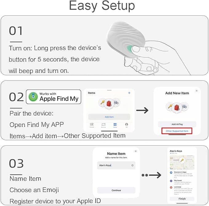 Smart Key Finder - Only iOS(Not for Android) - Bluetooth Smart Key Tracker Tag - Work for Apple Find My - Keep Track of The Items That Matter Most (2Coffee & 2White)
