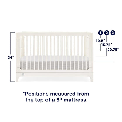 Delta Children babyGap Wren 4-in-1 Convertible Crib Greenguard Gold Certified, Antique White