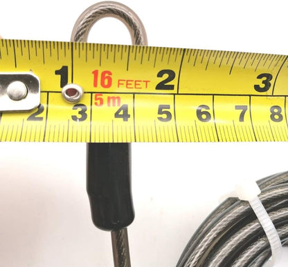 4mm Thick（5/32"） 7FT,15FT,30FT Braided Steel Coated Thin Security Cable Anti-Lost Steel Cable Luggage Lock Safety Cable Wire Double Loop (30FT)
