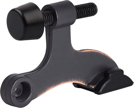 HOMOTEK 24 Pack Hinge Pin Oil Rubbed Bronze Door Stopper,Adjustable Deluxe Heavy Duty Door Stopper 2-1/2"x1-3/4”,with Black Rubber Bumper Tips