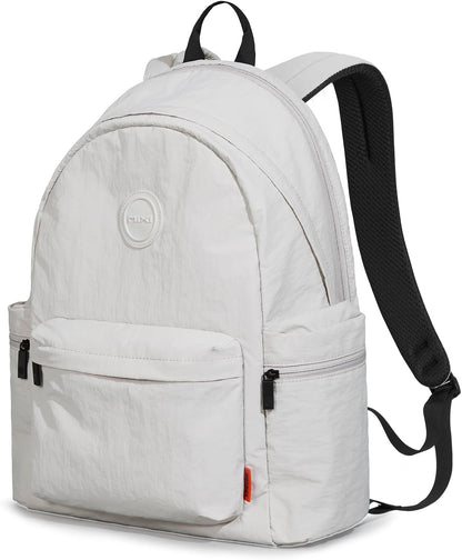 mixi Outdoor Lightweight Backpack Casual Carry On Laptop Backpack Travel Bookbag for Women Men, Water Resistant Durable Small Hiking Bag for Camping Weekender Sports College Work, 15 Inch, Light Gray