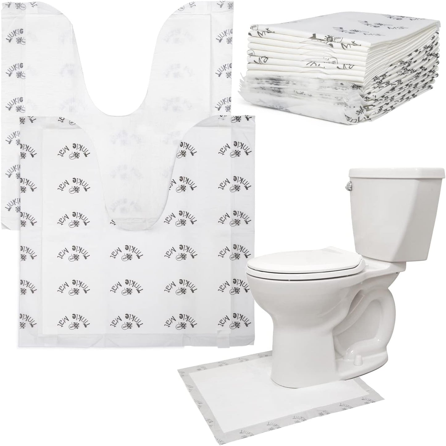 Tinkle Mat Disposable Toilet Commode Mat – Super Absorbent, Deodorizing Toilet Mats for Bathroom U Shaped – Great for Kid Potty Training, Incontinence & More – 24 x 24 Inches, 20 Pack, Lavender