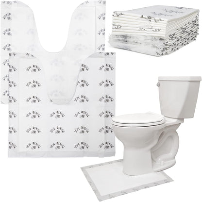 Tinkle Mat Disposable Toilet Commode Mat – Super Absorbent, Deodorizing Toilet Mats for Bathroom U Shaped – Great for Kid Potty Training, Incontinence & More – 24 x 24 Inches, 20 Pack, Lavender