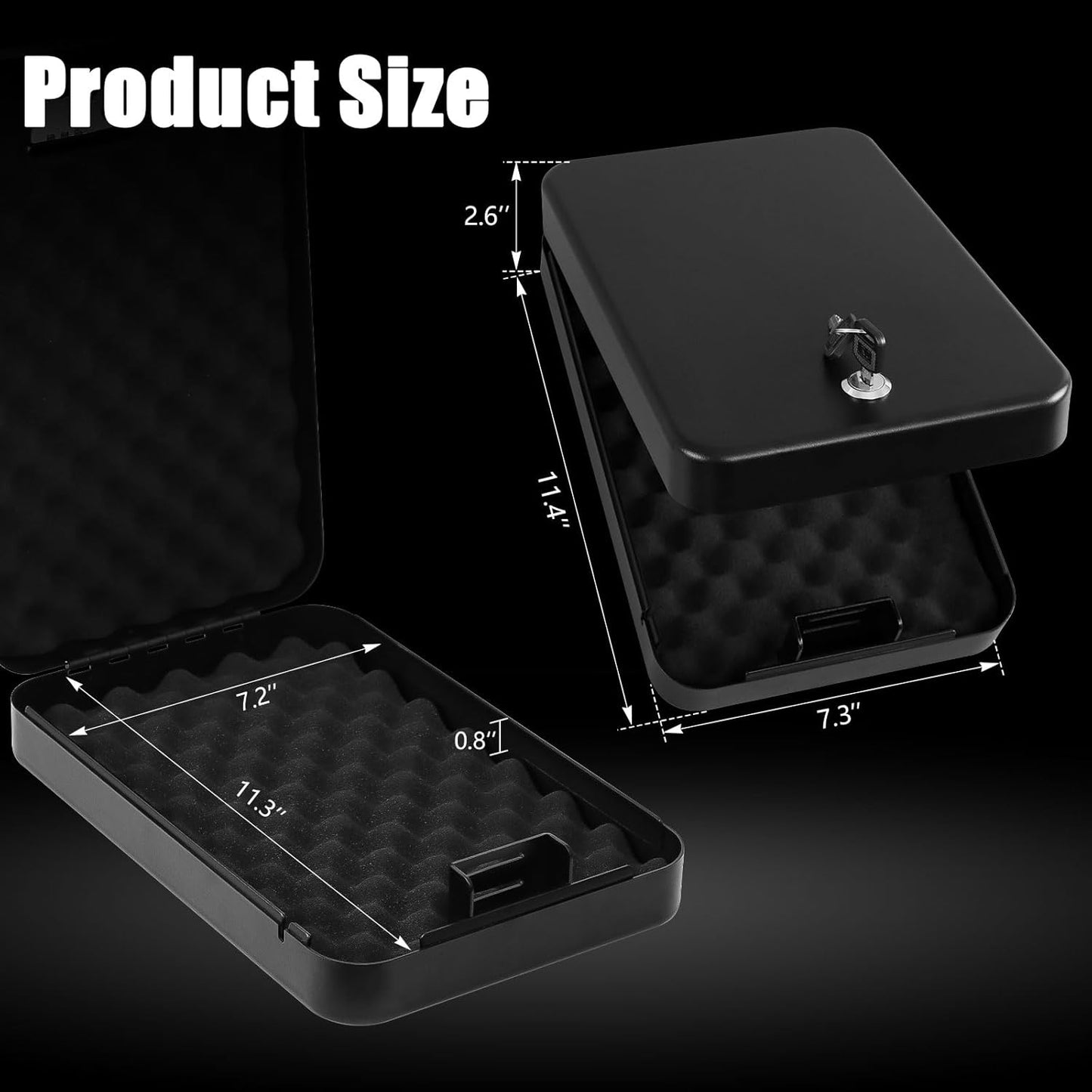Dalmbox Gun Safe for Pistols Small Handgun Lock Box with Combination Lock Portable Travel Pistol Safe for Car, Home, Travel