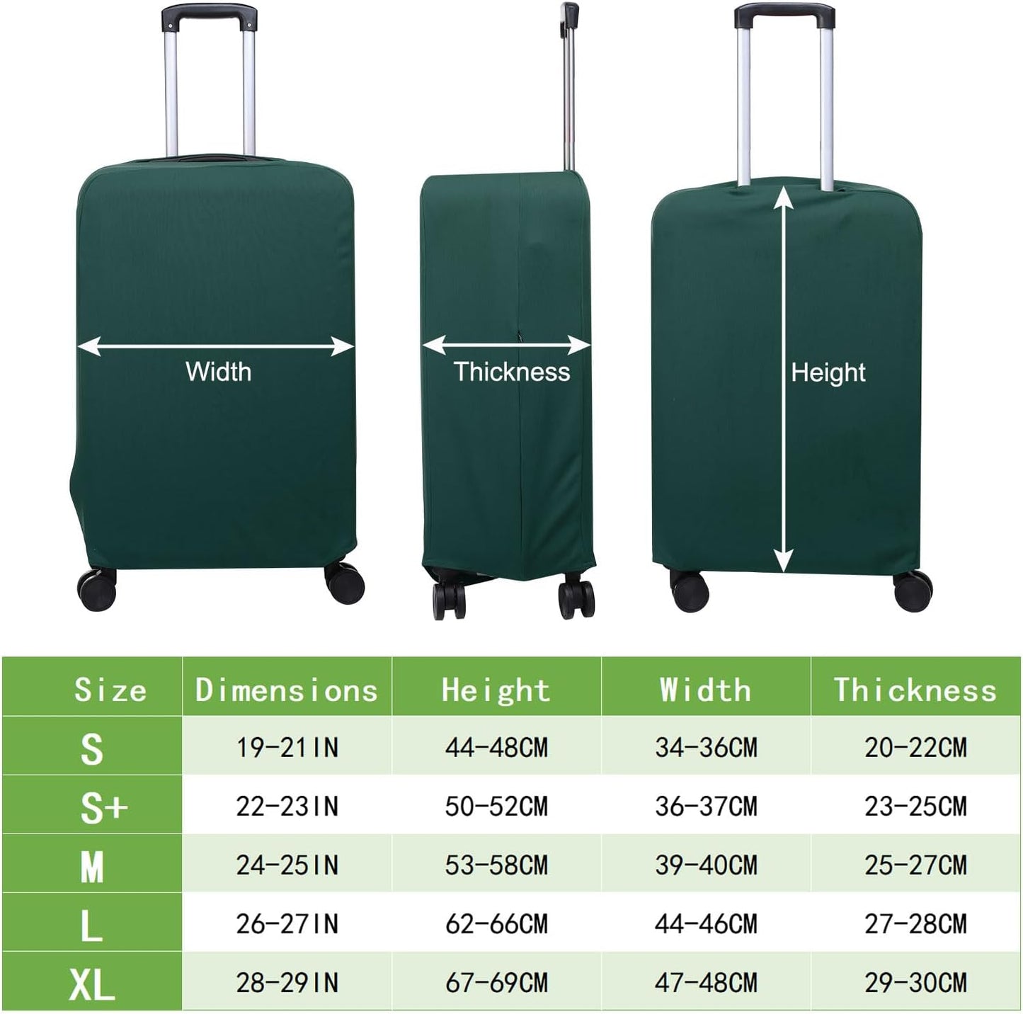 PATIKIL Luggage Cover, Suitcases Covers Elastic Carry on Cover Protector Washable Scratch-Resistant Fits 24-25 Inch Luggage for Travel Business Trips, Dark Green