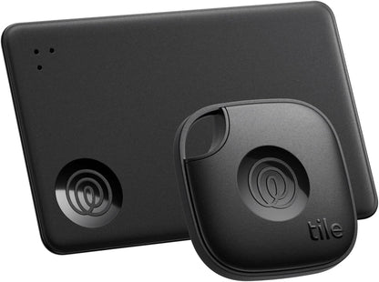 Tile by Life360 Starter Pack (2024) - Bluetooth Trackers and Item Finders for Keys, Wallets & More. Both iOS and Android Compatible. Phone Finder. 2-Pack (Black Mate/Slim)