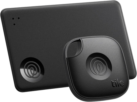 Tile by Life360 Starter Pack (2024) - Bluetooth Trackers and Item Finders for Keys, Wallets & More. Both iOS and Android Compatible. Phone Finder. 2-Pack (Black Mate/Slim)