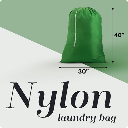 Handy Laundry Nylon XL - Large Capacity with Locking Drawstring, Machine Washable, Fits Laundry Baskets or Hampers, Holds 3 Loads of Clothes - Green (Pack of 2)