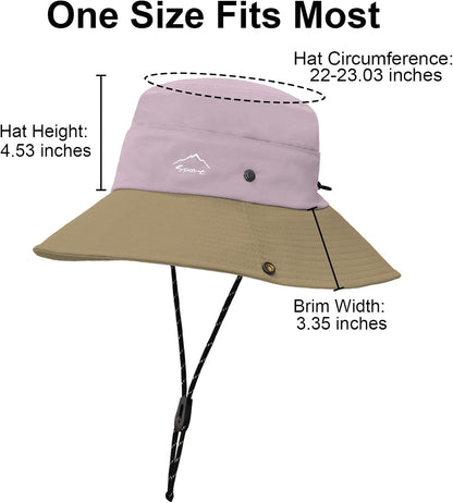 Sun Hats for Women Bucket Hat UV Protection Fishing Hat Wide Brim Safari Hats 2 in 1 Zip-Off Sun Visor Hats UPF 50+