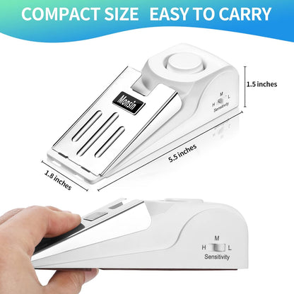 Door Stop Alarm, Door Stopper with 120DB Security Alarm, Floor Wedge Doorstop for Travel Apartment Home House (Pack of 4)
