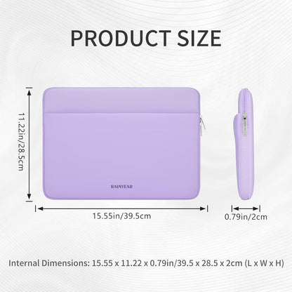 RAINYEAR Laptop Sleeve Case 15.6 Inch, Protective Portable Case with Front Pocket, Briefcase Handbag Computer Carrying Bag Laptop Bag Compatible for HP, Dell, Asus, Lenovo, Notebook, Purple
