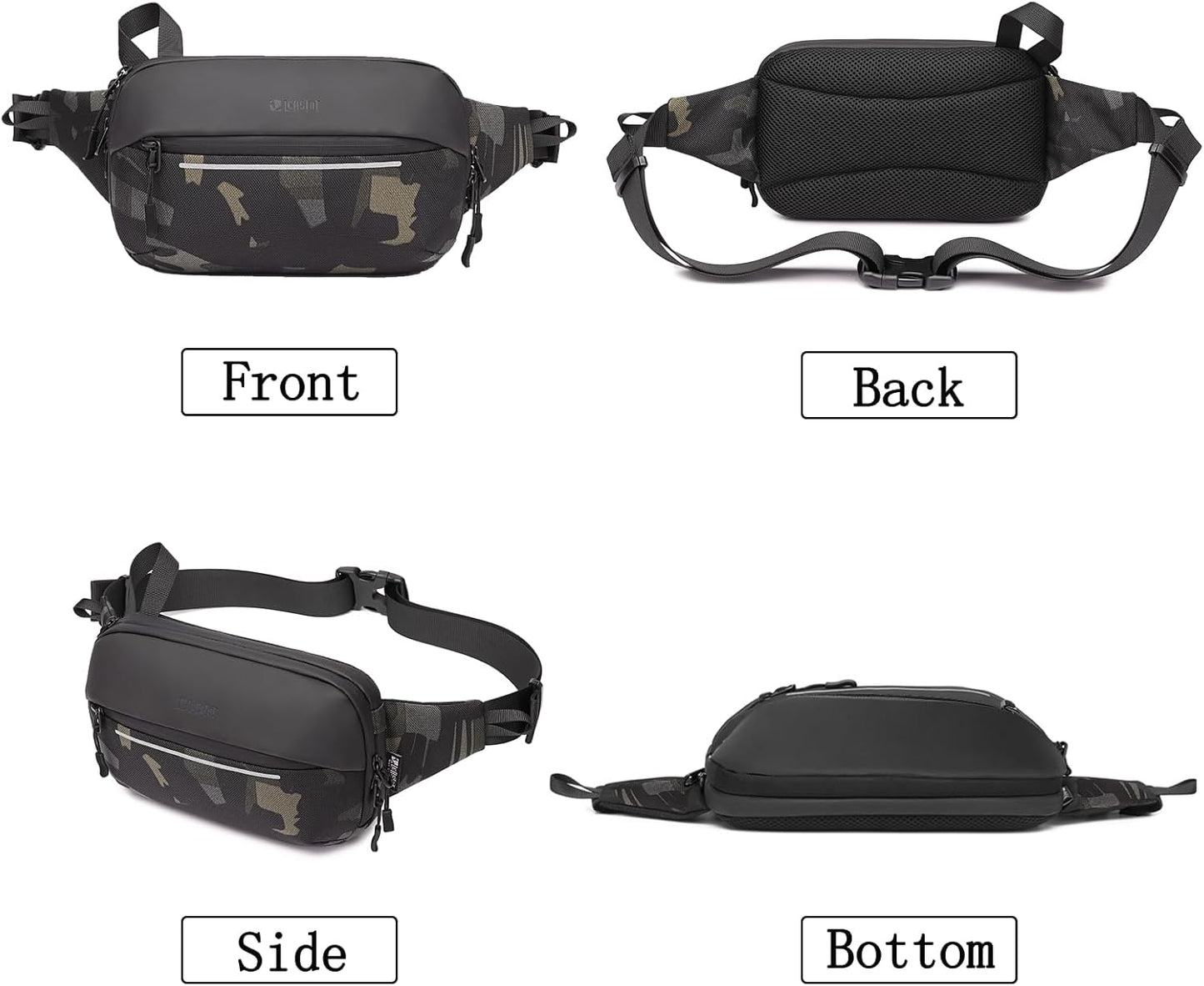Crossbody Fanny Pack Belt Bag for Women & Men with Multi-Pockets, Waterproof Sling Bag for Travel, Running, Hiking, Cycling, Fashion Waist Bag Fits All Phones, Perfect Running Bag