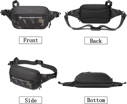 Crossbody Fanny Pack Belt Bag for Women & Men with Multi-Pockets, Waterproof Sling Bag for Travel, Running, Hiking, Cycling, Fashion Waist Bag Fits All Phones, Perfect Running Bag