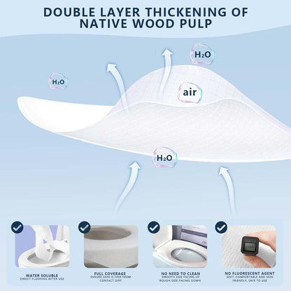 4 Pack (1000 Pieces) Disposable Toilet Seat Covers Flushable Paper Toilet Seat Cover for Bathroom, Hotels, Travel, Kids or Adults