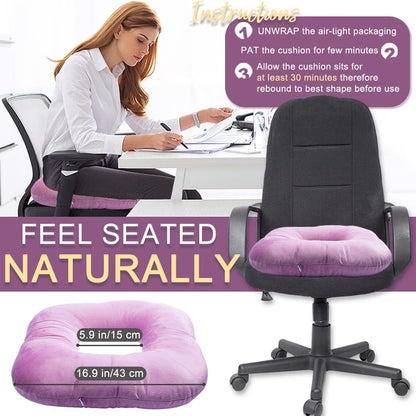 Stuffed Donut Pillow Seat Cushion | for Tailbone and Coccyx Pain, Hemorrhoids, Bed Sores, Pregnancy, Prostate, Surgery Recovery, Sitting Pressure Relief, for Home, Office and Car (Fuchsia pink)