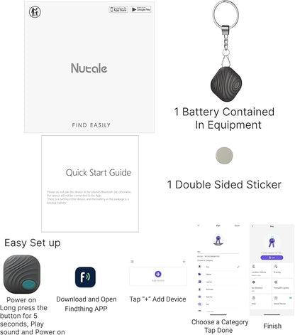Key Finder - 1PCS Bluetooth Tracker Item Locator with Key Chain for Keys Pet Wallets or Backpacks and Tablets, Batteries Include