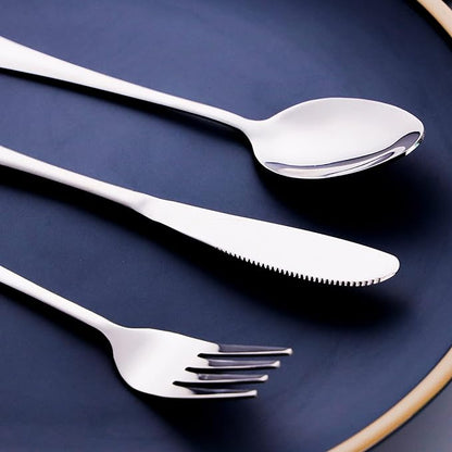 Portable Utensils Set with Case, 4pcs Stainless Steel Reusable Silverware for Lunch Camping School Picnic Workplace Travel, Lunch Box Includ Fork Spoon Knife,Easy to clean,Dishwasher Safe
