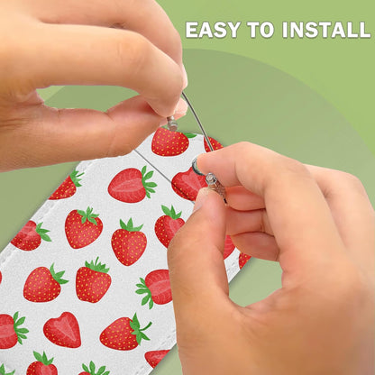 2 Pcs Strawberry Fruit Strawberries Luggage Tags,Cruise Luggage Tag with Privacy Flap,Name Id Label and Steel Loop for Women Men Travel Bag Suitcase