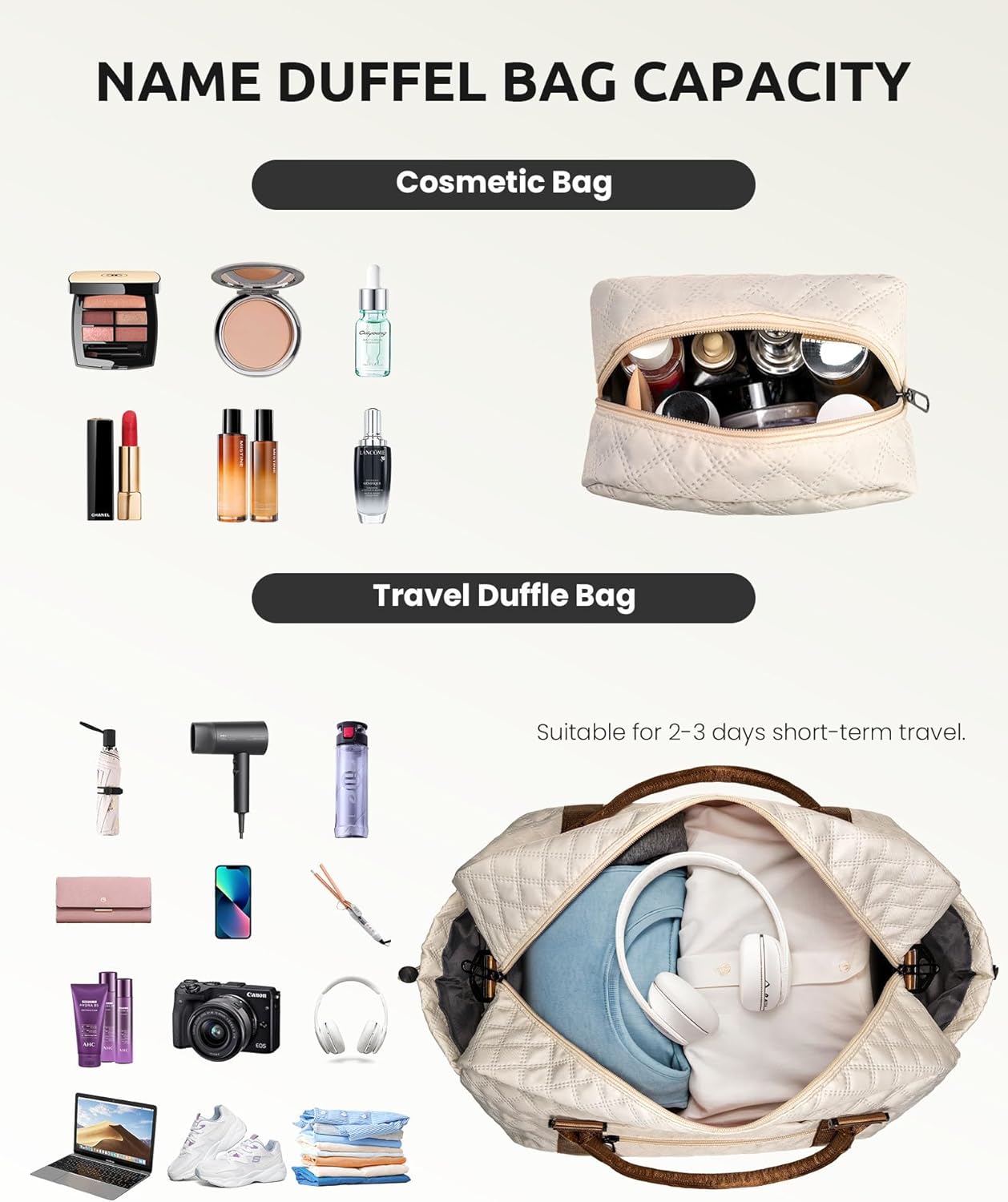 Birthday Gifts for Women-Initial Duffle Bag with Shoe Compartment, Personalized Weekender Bag, Monogram Overnight Bag, Letter Travel Bag with Makeup Bag，Preppy Gifts for Girl (Letter V)
