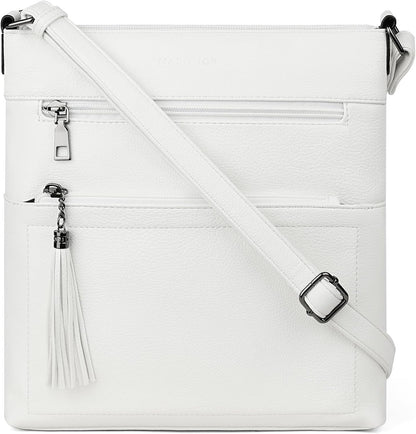 MASINTOR Crossbody Purses for Women, Multi Pocket Casual Crossbody Bag, Adjustable Strap Shoulder Bag with Tassel
