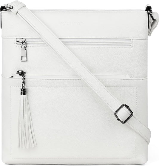 MASINTOR Crossbody Purses for Women, Multi Pocket Casual Crossbody Bag, Adjustable Strap Shoulder Bag with Tassel