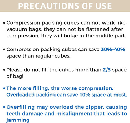 BAGAIL 4 Set/6 Set/8 Set Compression Packing Cubes Travel Accessories Expandable Packing Organizers (Half Mesh, 6-Beige)