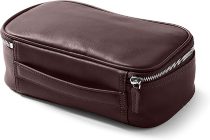 Leatherology Brown Medium Travel Organizer - Zipped mesh storage pocket, elastic loops for organization, metal zipper with leather pull