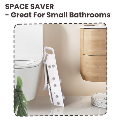 Primlect Space-Saving Potty Training Seat with Ladder, Adjustable Step and Toilet Seat Height, Top Handles for Easy Climbing, Easy to Carry, Portable Toddler Toilet Trainer for Small Bathrooms