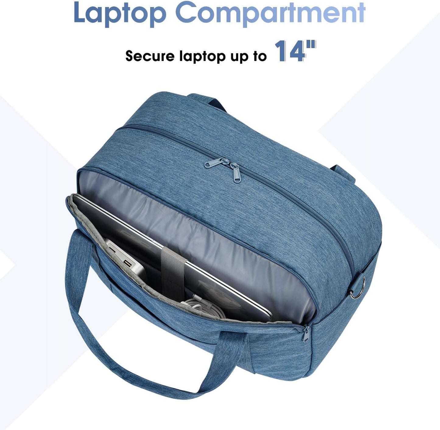Narwey 18" Carry on Bag with Laptop Compartment 14 Inch Travel Duffel Bag for Spirit Airlines Personal Item Bag Overnight Weekender Bag with Wet Pocket for Women and Men (Navy Blue)