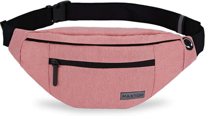 MAXTOP Large Crossbody Fanny Pack with 4-Zipper Pockets,Gifts for Enjoy Sports Festival Workout Traveling Running Casual Hands-Free Wallets Waist Pack Phone Bag Carrying All Phones