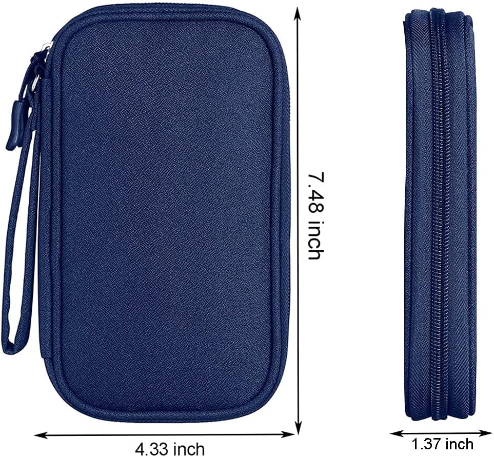 Electronic Organizer Cable Bag, Electronics Accessories Carry Cases Portable Cord Organizer Bag for Cable, Charger, Phone, USB, SD Card, Earphones More Out-Going, Business Travel Gadget Bag, Blue