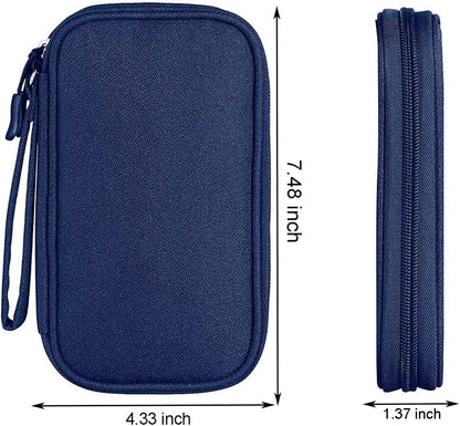 Electronic Organizer Cable Bag, Electronics Accessories Carry Cases Portable Cord Organizer Bag for Cable, Charger, Phone, USB, SD Card, Earphones More Out-Going, Business Travel Gadget Bag, Blue
