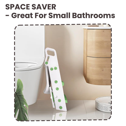 Primlect Space-Saving Potty Training Seat with Ladder, Adjustable Step and Toilet Seat Height, Top Handles for Easy Climbing, Easy to Carry, Portable Toddler Toilet Trainer for Small Bathrooms