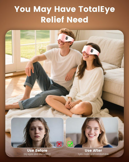 Heated Eye Mask - Cordless Eye Mask for Dry Eyes, Eye Relief, Improved Sleep, Timed Shutdown, 4 Temperature, Washable Silk Eye Heating Pad for Travel, Removable for Cleaning - Pink