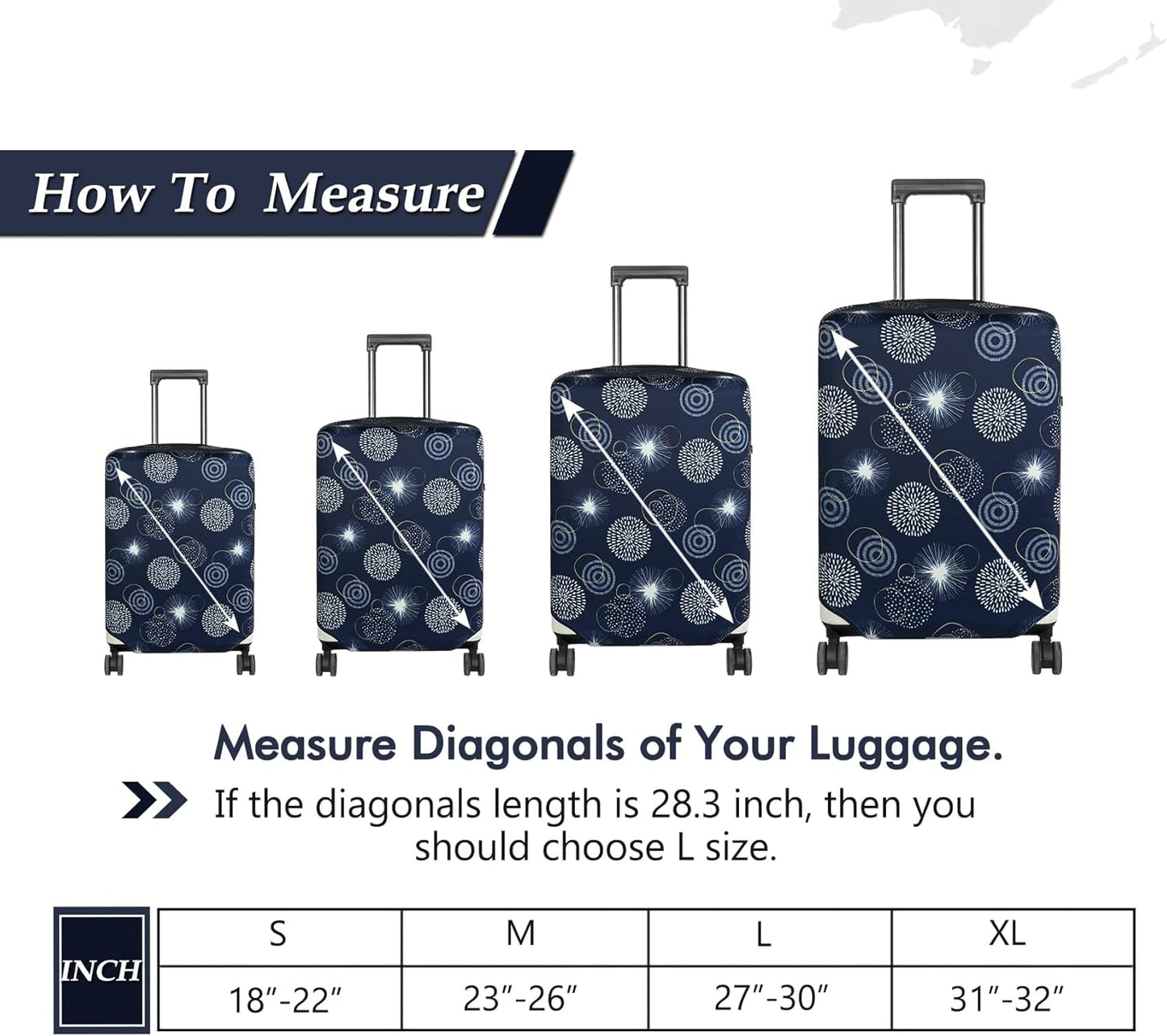 HYPER VENTURE Washable Luggage Cover - Fashion Suitcase Protector Fits 23-26 Inch Luggage (Sparkler, M)