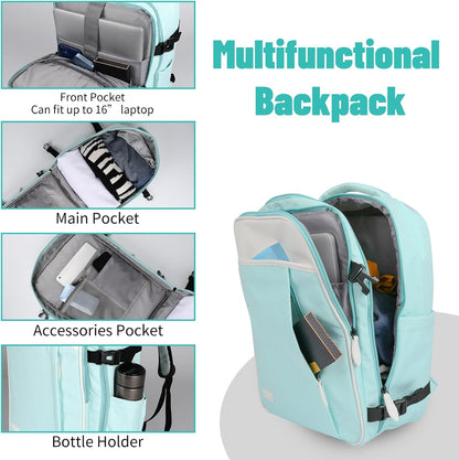 5-Piece Lightweight Luggage with Backpack Sets, ABS+PC Hard Shell Suitcase with TSA Lock & YKK Zipper (MInt Green, 20in/24in/28in/BP/TB)