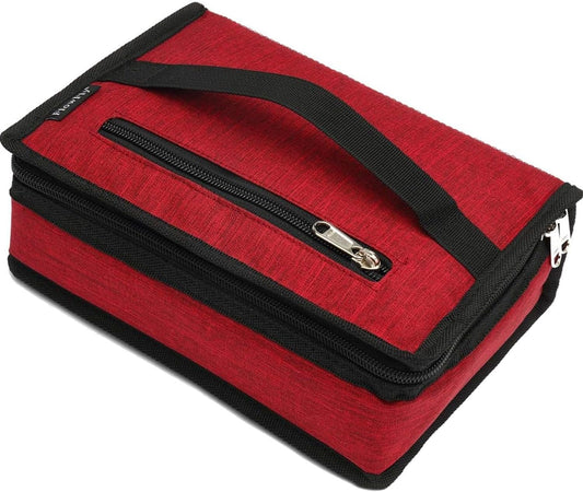FlowFly Small Insulated Lunch box Portable Soft Bag Mini Cooler Thermal Meal Tote Kit with Handle for Work & School, Red