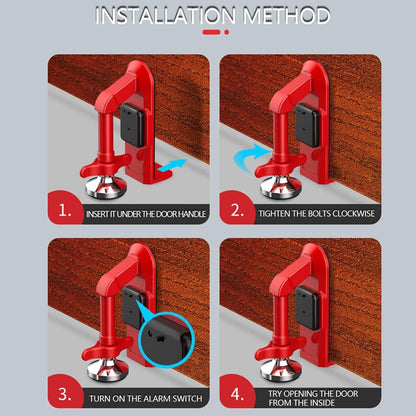 Portable Alarm Door Stopper, Portable Lock for Travel Anti Theft Door Blocker, Easy Install No Drill Safety Door Stopper Security, Hotel Room Apartment and Home Safety for Women, Children