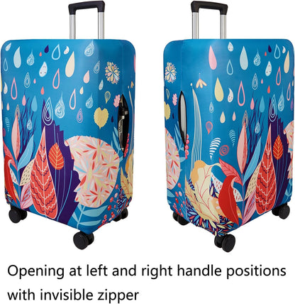 WUJIAONIAO Travel Luggage Cover Baggage Suitcase Cover Protector Skins 18-32 Inch (rainy season, S (for 18-20 inch luggage))