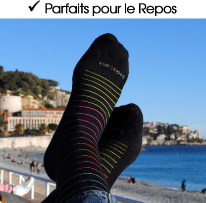 Cotton Compression Socks for Women & Men. 15-20 mmHg Support Knee-High Charcoal Gray S/M