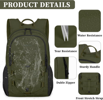 ZOMFELT Hiking Backpack for Women Men, 15L Lightweight Packable Backpacks for Trip, Water Resistant Small Travel Backpack, Foldable daypack for Hiking, Walking, Cycling, Camping, Green