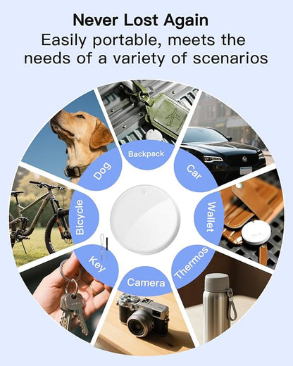 2025 Bluetooth Tracker Smart Finder for Apple Find My[Apple MFi Certified，iOS Only], iPhone Tags Key Finder Luggage Tracker for Bags, Luggage, Wallet, Bicycle, Replaceable Battery