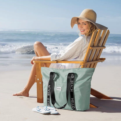 G4Free Beach Bag, Waterproof Beach Bags for Women, Personalized Strap Tote Bag for Women Birthday Gifts