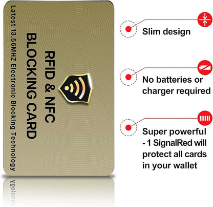 SaiTech IT RFID Cards One Card Protects Entire Wallet Purse For Men & Women, Contactless Bank Debit Credit Card Protector ID ATM Guard Card – Golden (1 Pcs Golden)